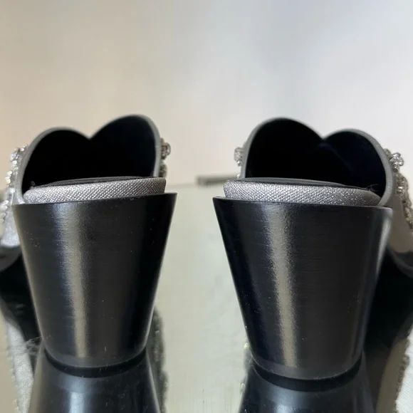 New JIMMY CHOO Cece Mule II 60 Silver Glitter Crystal Mules $2,995 37 - Picture 12 of 15